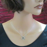 Star of David and Heart Pendant Necklace Silver on Snake Chain 1mm Bat-Mitzvah